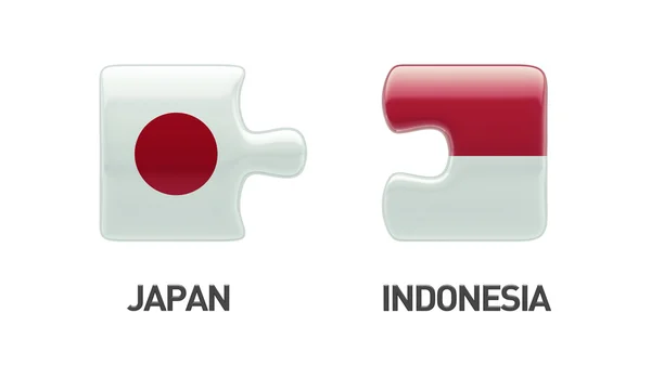 Indonesia Japón Puzzle Concepto — Foto de Stock