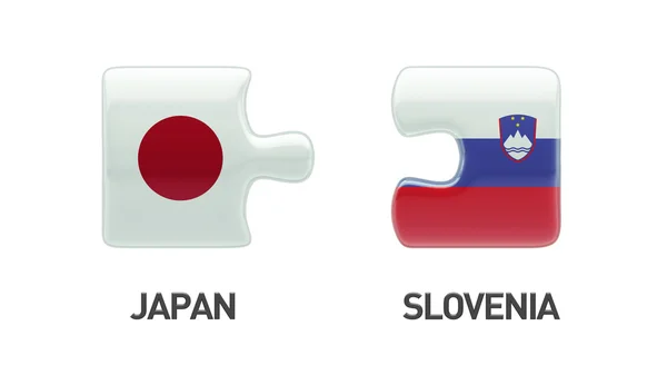スロベニア日本パズル コンセプト — ストック写真