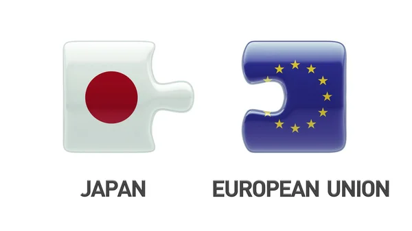 European Union Japan  Puzzle Concept — Stock Photo, Image