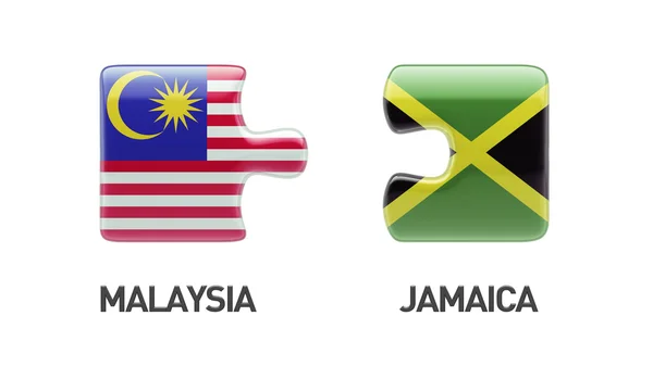 Malaysia Jamaica  Puzzle Concept — Stock Photo, Image