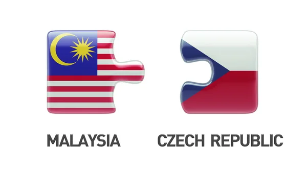 Czech Republic Malaysia  Puzzle Concept — Stock Photo, Image