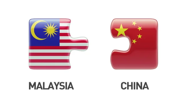 China Malaysia  Puzzle Concept — Stock Photo, Image