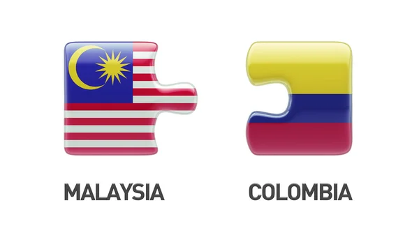 Colombia Malasia Puzzle Concepto — Foto de Stock