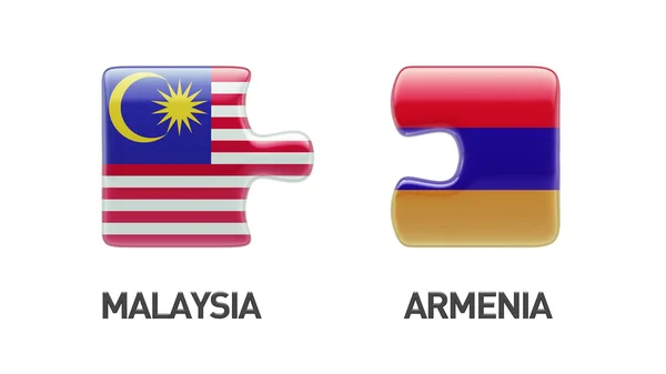 Armenia Malaysia  Puzzle Concept — Stock Photo, Image