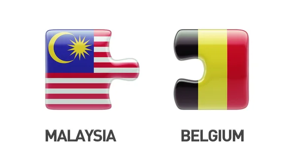 Bélgica Malasia Puzzle Concepto — Foto de Stock