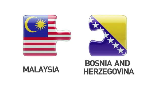 Bosnia y Herzegovina Malasia Puzzle Concepto — Foto de Stock