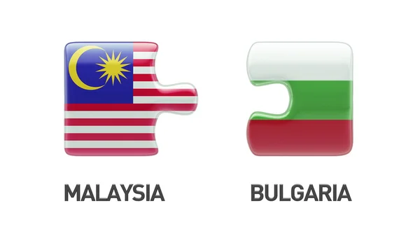 Bulgaria Malasia Puzzle Concepto — Foto de Stock