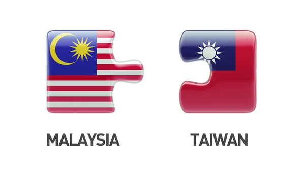 Taiwan Malasia Puzzle Concepto — Foto de Stock