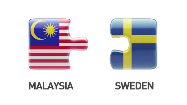 Sweden Malaysia  Puzzle Concept — Stock Photo, Image