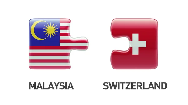 스위스 말레이시아 퍼즐 개념 — 스톡 사진