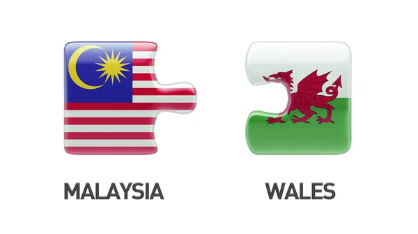 웨일즈 말레이시아 퍼즐 개념 — 스톡 사진