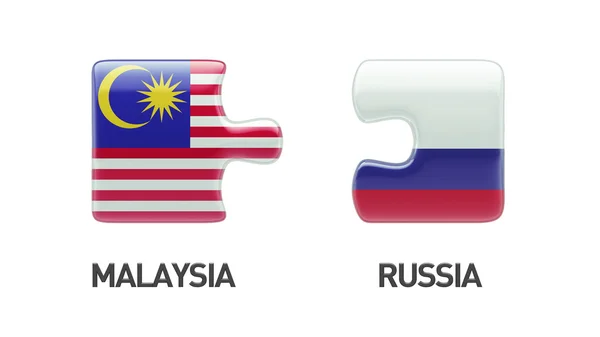 Rusia Malasia Puzzle Concepto — Foto de Stock