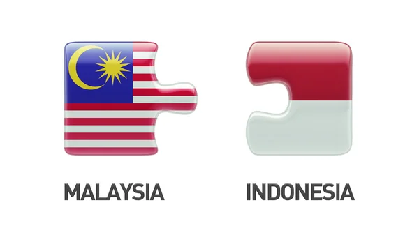 Indonesia Malaysia  Puzzle Concept — Stock Photo, Image