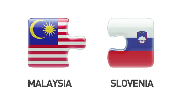 Slovenya Malezya bulmaca kavramı — Stok fotoğraf