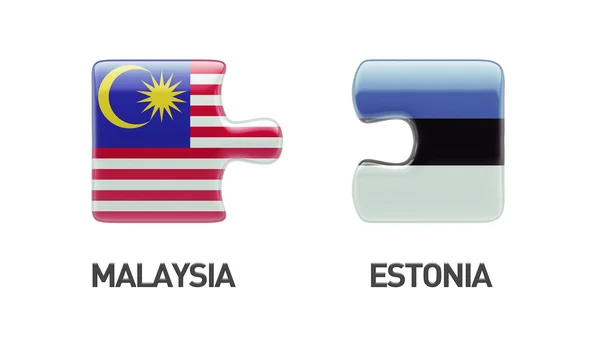 Estonia Malaysia  Puzzle Concept — Stock Photo, Image