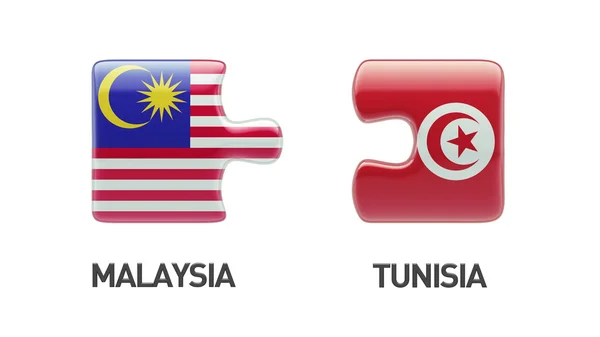 Tunisia Malaysia  Puzzle Concept — Stock Photo, Image
