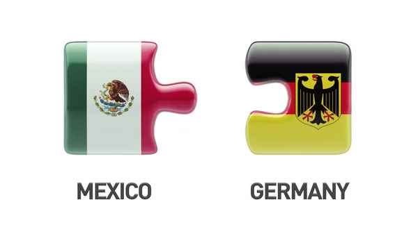 México Alemania Puzzle Concepto — Foto de Stock