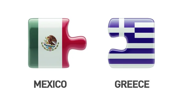 Mexiko Grekland pussel koncept — Stockfoto