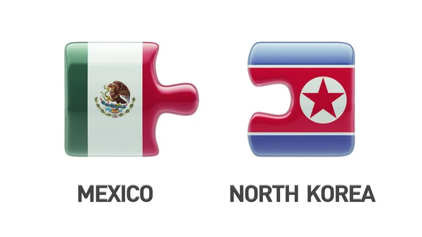 Mexico North Korea Puzzle Concept — Stock Photo, Image
