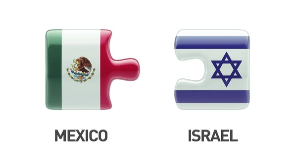 Mexico Israel Puzzle Concept — Stock Photo, Image