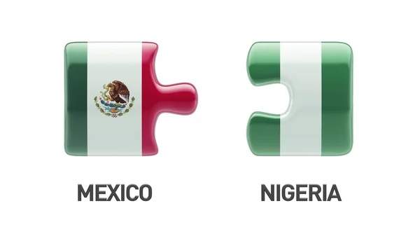 Nigeria México Puzzle Concept —  Fotos de Stock