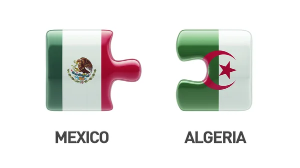 阿尔及利亚墨西哥拼图概念 — 图库照片