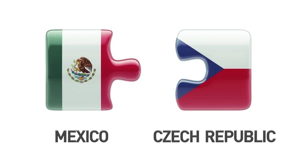 República Checa México Puzzle Concepto — Foto de Stock