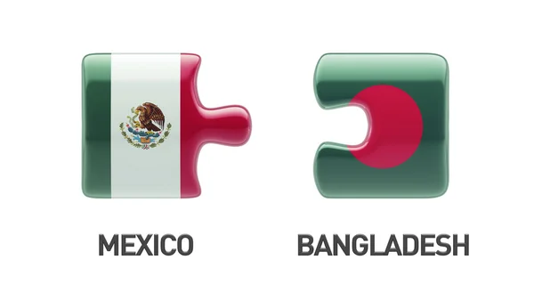 孟加拉国墨西哥拼图概念 — 图库照片