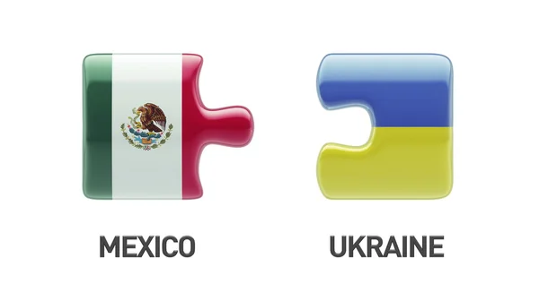 乌克兰墨西哥拼图概念 — 图库照片