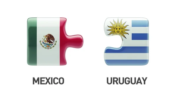 Uruguay Meksika bulmaca kavramı — Stok fotoğraf