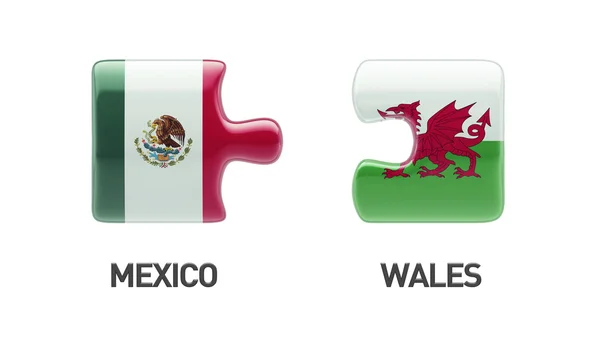 Wales Mexico Puzzle Concept — Stock Photo, Image