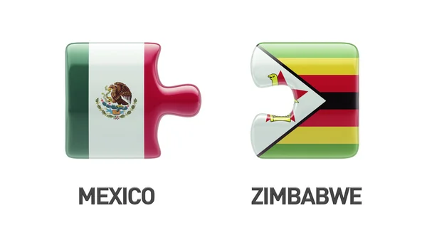 Zimbabwe Mexique Puzzle Concept — Photo