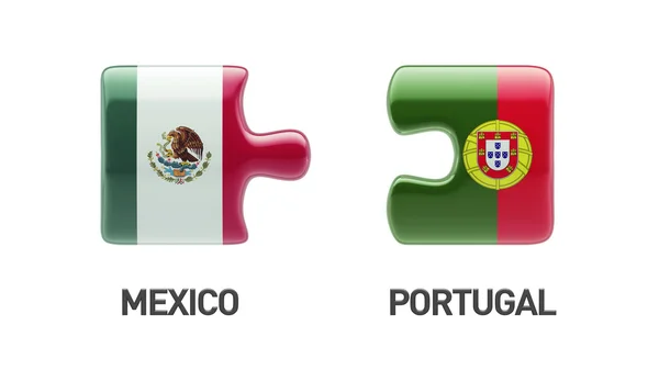 Portugal Mexico puzzel Concept — Stockfoto