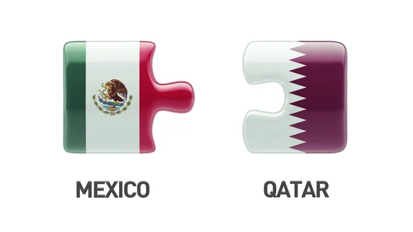 Conceito de Puzzle do Qatar México — Fotografia de Stock