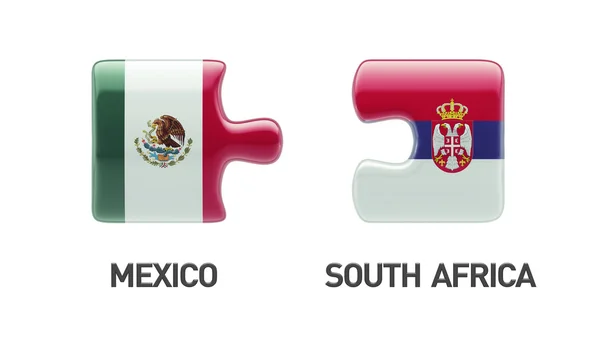 Serbia México Puzzle Concept —  Fotos de Stock