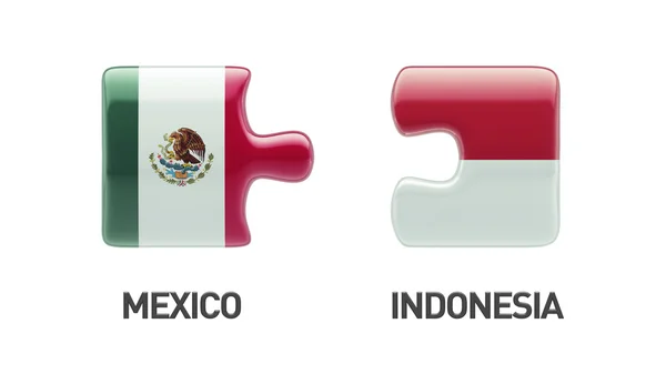 Indonesia México Puzzle Concept — Foto de Stock