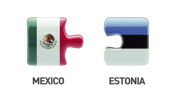 Estonia Mexico Puzzle Concept — Stock Photo, Image