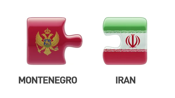 Montenegro Iran puzzel Concept — Stockfoto