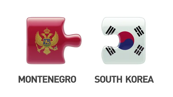 Montenegro South Korea Puzzle Concept — Stock Photo, Image