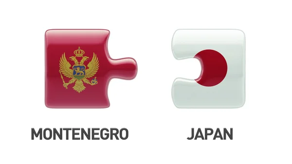 Montenegro Japón Puzzle Concepto — Foto de Stock