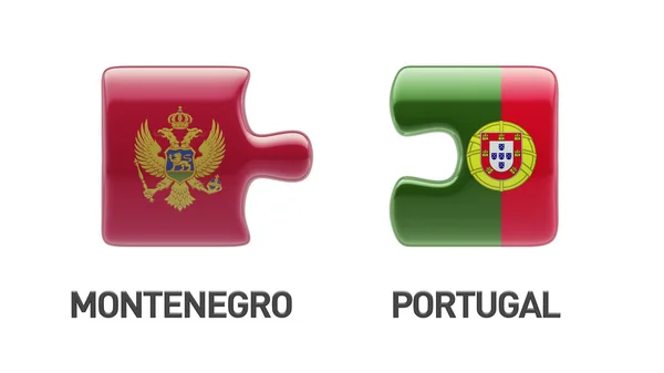 Portogallo Montenegro Puzzle Concept — Foto Stock