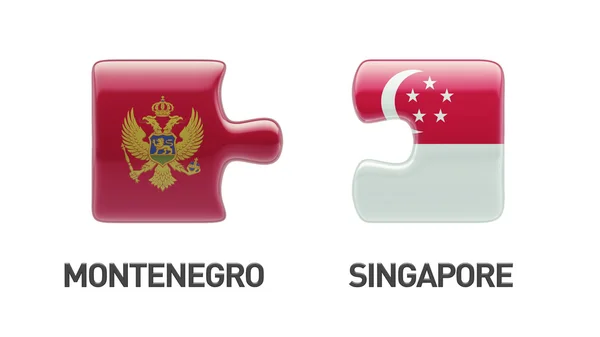 Singapur Montenegro Puzzle Concepto — Foto de Stock