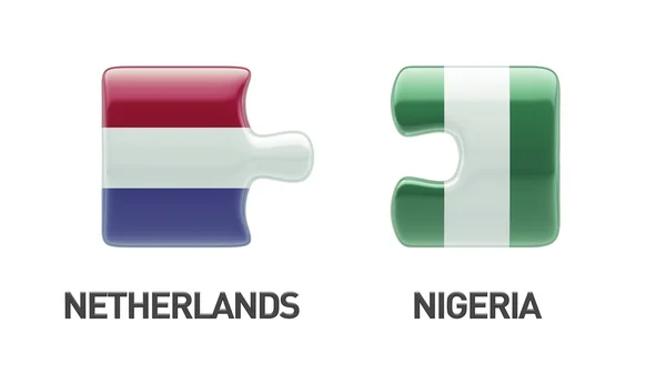 Konsep Puzzle Nigeria Belanda — Stok Foto