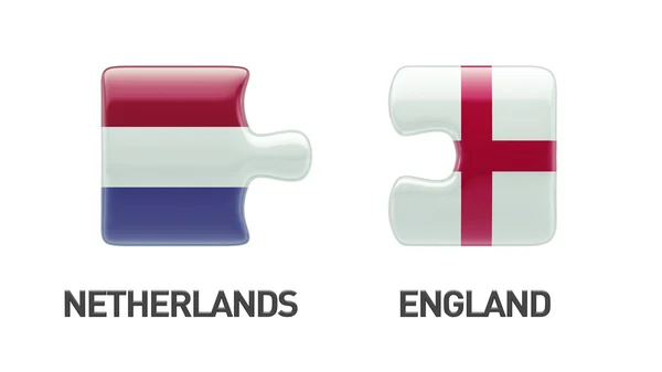 Inglaterra Países Bajos Puzzle Concepto — Foto de Stock