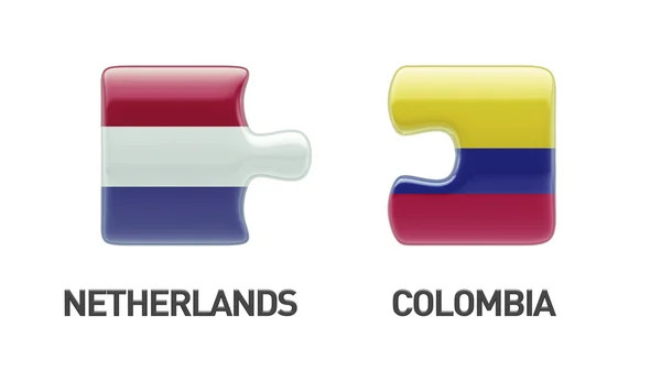 Colombia Netherlands  Puzzle Concept — Stock Photo, Image
