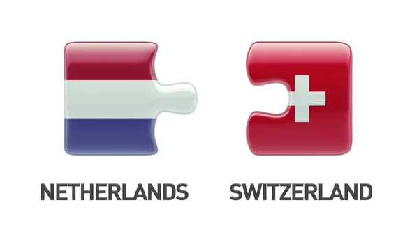 Koncepcja logiczne Holandia Szwajcaria — Zdjęcie stockowe