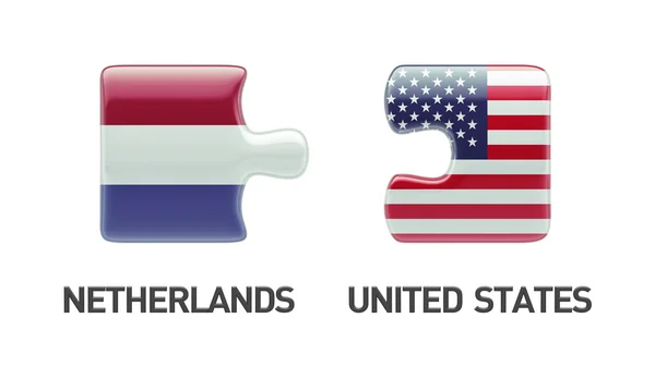 United States Netherlands  Puzzle Concept — Stock Photo, Image