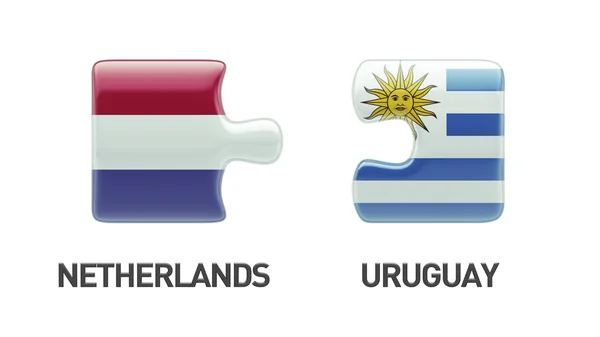 Uruguay Nederland puzzel Concept — Stockfoto