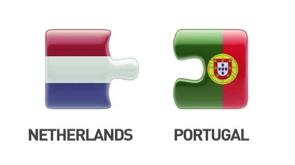 Portugal Holanda Puzzle Concept — Fotografia de Stock