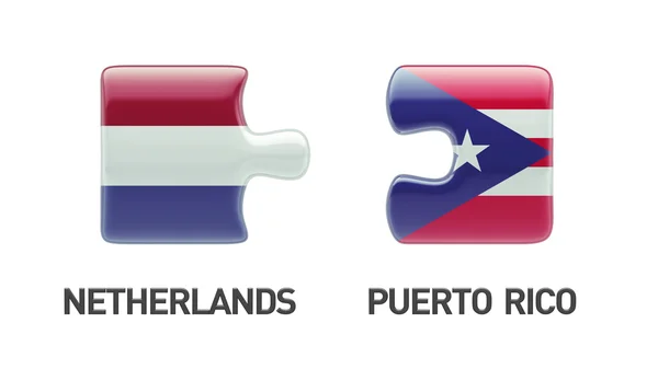 Puerto Rico Nederländerna pussel koncept — Stockfoto